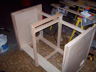 Rear view of skeleton with sides added