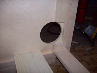 Inside view of the modification for the fans