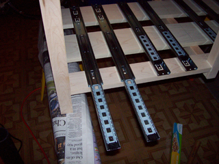 Close-up of the rails