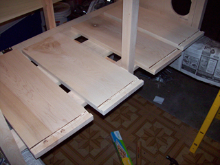 The cut and routed shelves