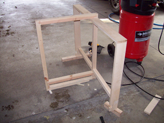 Bottom view of assembled skeleton from rear