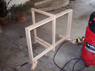 Bottom view of assembled skeleton from front