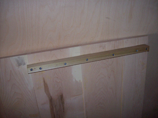 Close-up view of the top brace