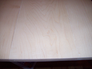 Close-up view of the completed top