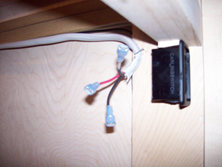 Ends to wiring ready for switch